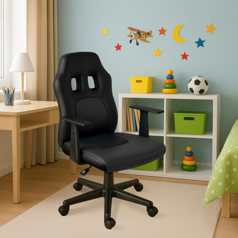 Fauteuil de bureau pour enfants Fun noir/noir