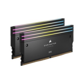 Mémoire RAM - CORSAIR - Dominator Titanium RGB DDR5 - 64GB 2x32GB DIMM - 6000MT/s - Intel XMP 3.0  - 1.40V - Noir