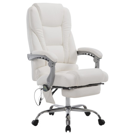 Fauteuil de bureau Pacific avec fonction massage blanche