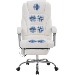 Fauteuil de bureau Pacific avec fonction massage blanche