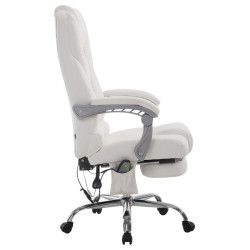 Fauteuil de bureau Pacific avec fonction massage blanche