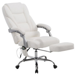 Fauteuil de bureau Pacific avec fonction massage blanche