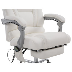 Fauteuil de bureau Pacific avec fonction massage blanche
