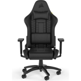 CORSAIR - Chaise bureau - Fauteuil Gaming - TC100 RELAXED - Similicuir - Ergonomique - Accoudoirs réglables - Noir -