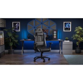 CORSAIR - Chaise bureau - Fauteuil Gaming - TC100 RELAXED - Similicuir - Ergonomique - Accoudoirs réglables - Noir -