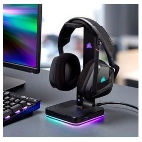 CORSAIR Support pour casque Gaming Premium - 7.1 Son surround - ST100 RVB (CA-9011167-EU)