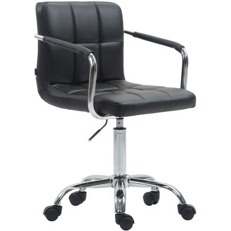 Fauteuil de bureau Lucy V2 en cuir artificiel noir