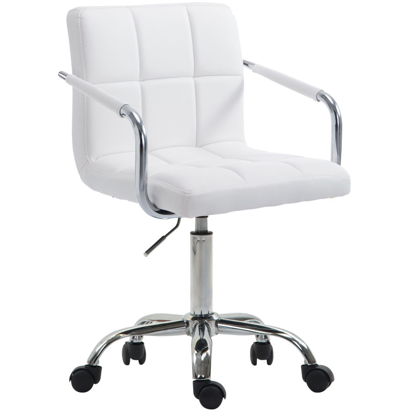 Fauteuil de bureau Lucy V2 en cuir artificiel blanc