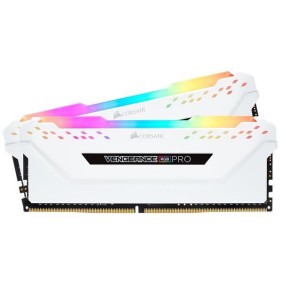 Mémoire RAM - CORSAIR - Vengeance RGB Pro Series DDR4 - 16GB 2x8GB DIMM - 3200 MHz  - 1.35V - Blanc (CMW16GX4M2C3200C)