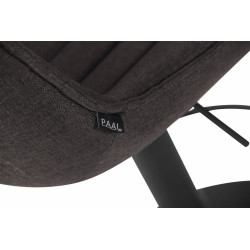 Set di 2 sgabelli da bar Lentini in tessuto nero e grigio scuro