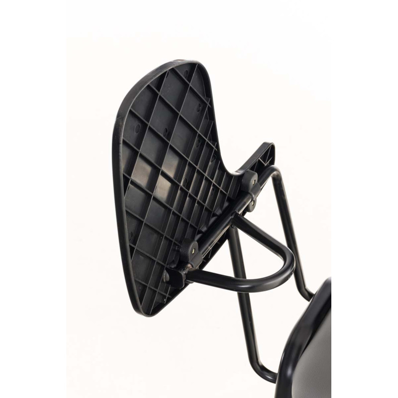 Sedia Ken in similpelle con tavolino ribaltabile grigio