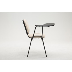 Fauteuil Ken avec table pliante, similicuir, cr?me
