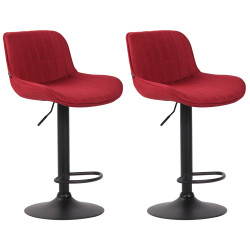 Set di 2 sgabelli da bar Lentini in tessuto nero e rosso