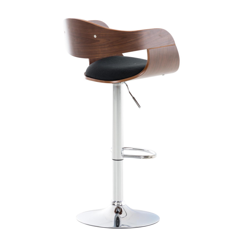Tabouret de bar en tissu Kingston C noyer/noir