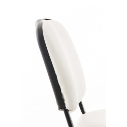 Sedia Ken in similpelle con tavolino ribaltabile bianco