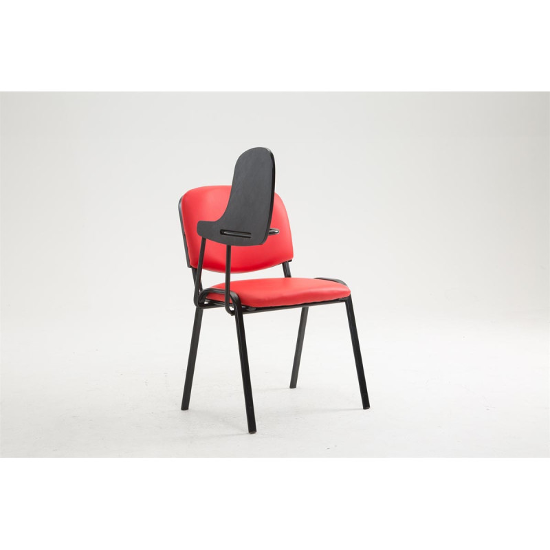 Chaise Ken avec table pliante, simili cuir rouge