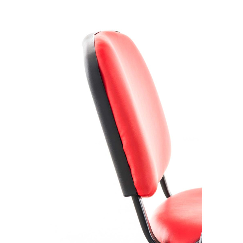 Chaise Ken avec table pliante, simili cuir rouge