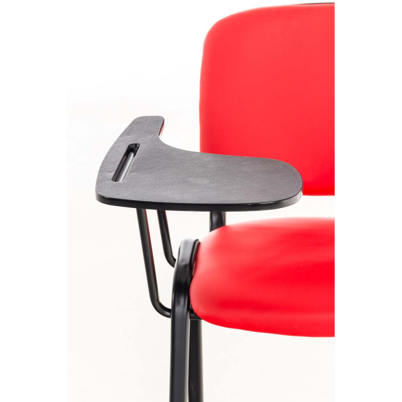 Chaise Ken avec table pliante, simili cuir rouge