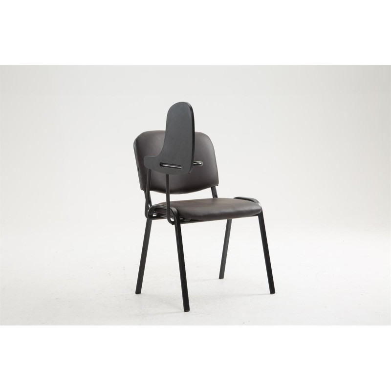 Chaise Ken avec table pliante, simili cuir marron