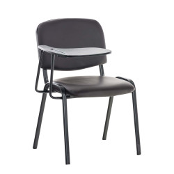 Chaise Ken avec table pliante, simili cuir marron