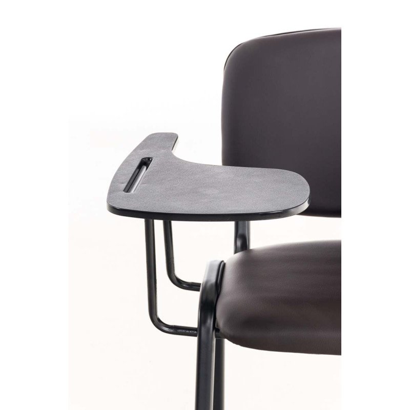 Sedia Ken in similpelle con tavolino ribaltabile marrone