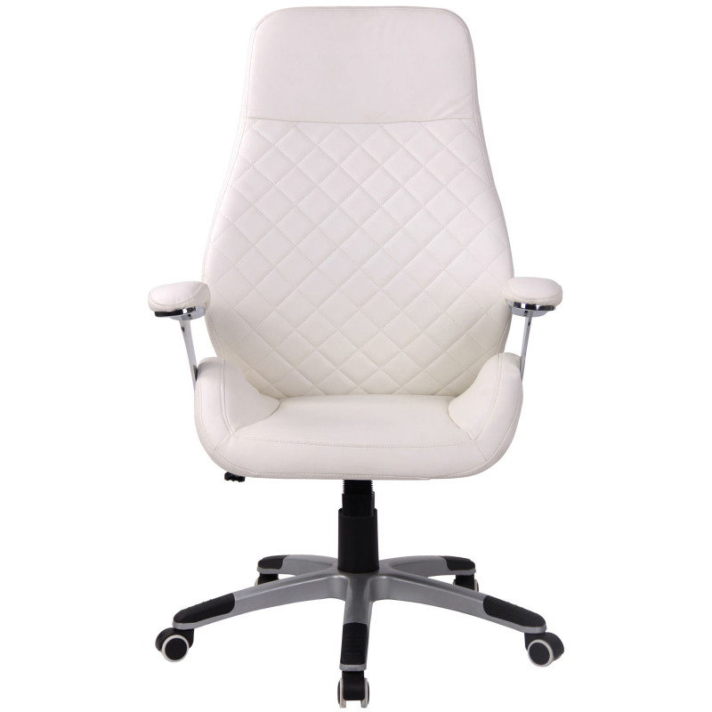 Fauteuil de bureau Layton, similicuir blanc