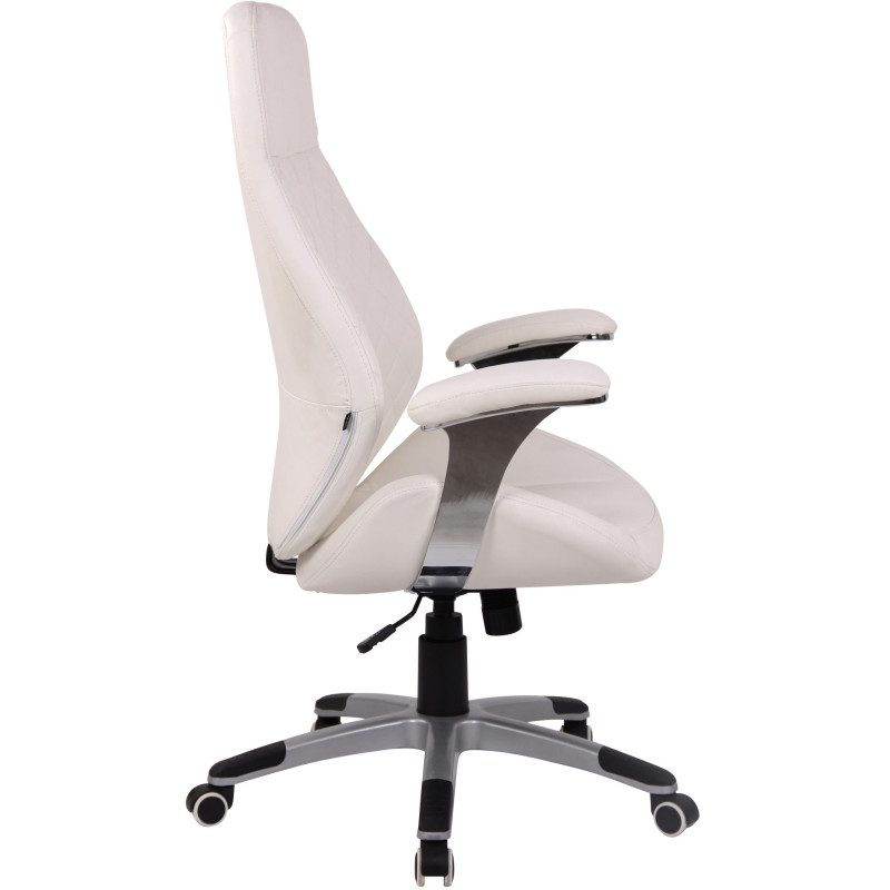 Fauteuil de bureau Layton, similicuir blanc