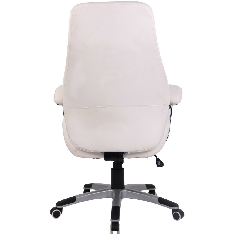 Fauteuil de bureau Layton, similicuir blanc