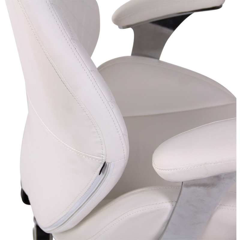 Fauteuil de bureau Layton, similicuir blanc