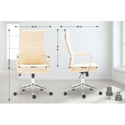 Sedia ufficio Kolumbus in similpelle crema