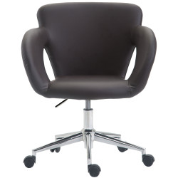 Sedia da ufficio Edison in similpelle marrone