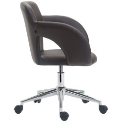 Sedia da ufficio Edison in similpelle marrone