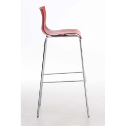 Lot de 2 tabourets de bar Hoover en plastique, structure à 4 pieds, chromé rouge