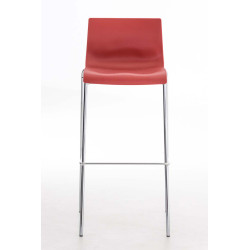 Lot de 2 tabourets de bar Hoover en plastique, structure à 4 pieds, chromé rouge