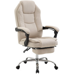 Chaise de bureau Castle, tissu cr?me