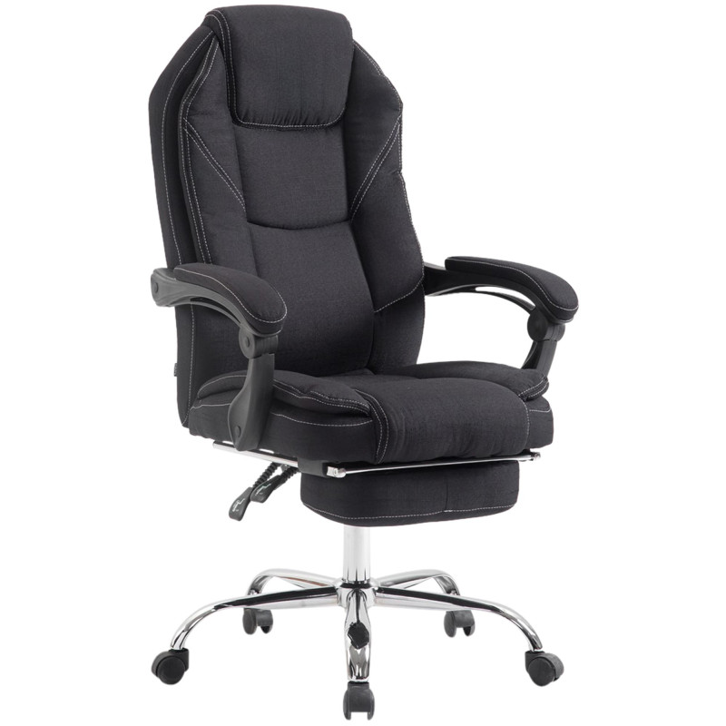 Fauteuil de bureau Castle en tissu noir