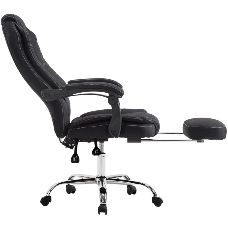 Fauteuil de bureau Castle en tissu noir