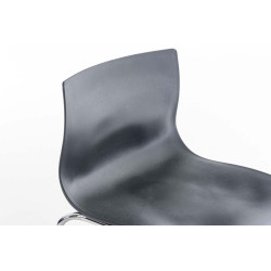 Lot de 2 tabourets de bar Hoover en plastique, structure à 4 pieds, chromé gris