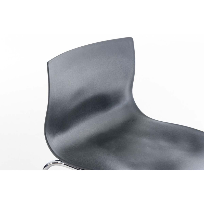 Lot de 2 tabourets de bar Hoover en plastique, structure à 4 pieds, chromé gris