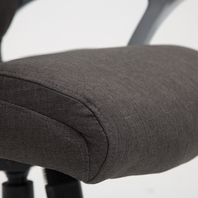 Fauteuil de bureau Texas V2 en tissu gris foncé