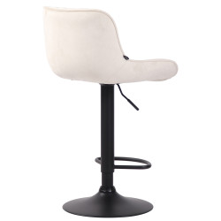 Lot de 2 tabourets de bar Lentini en velours noir et crème