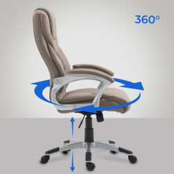 Chaise de bureau Texas V2, tissu taupe