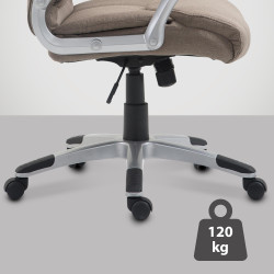 Chaise de bureau Texas V2, tissu taupe