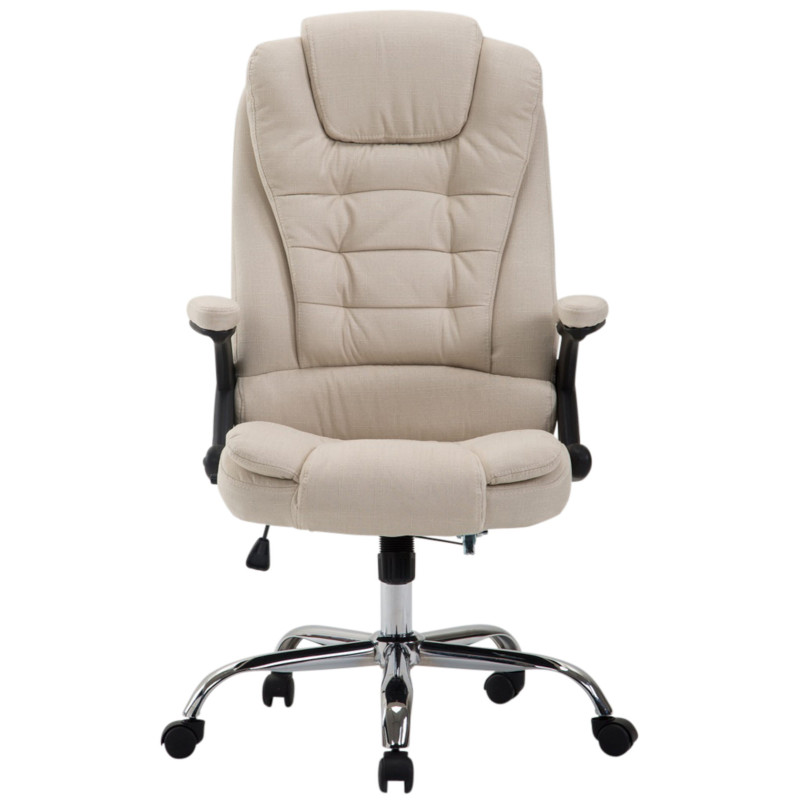 Chaise de bureau Thor, tissu, crème