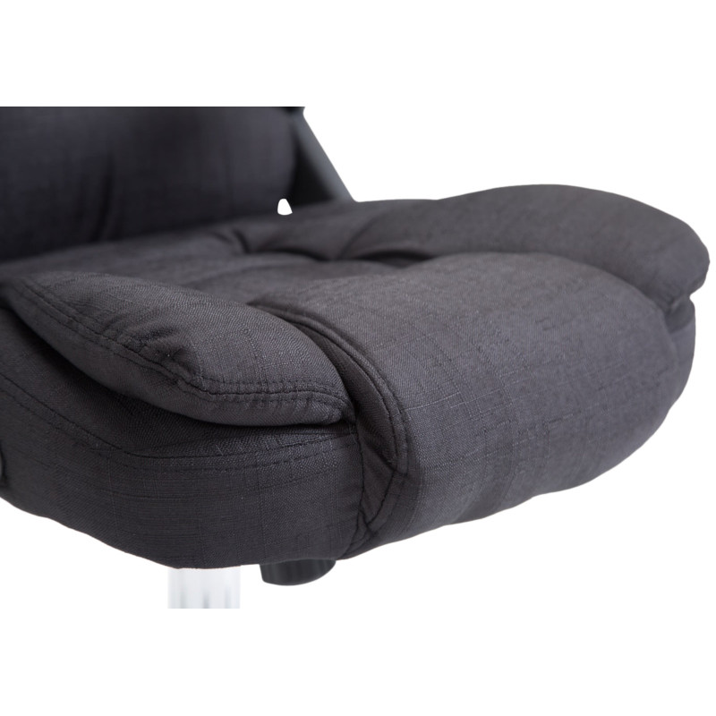 Chaise de bureau Thor, tissu noir