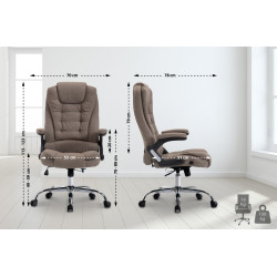 Fauteuil de bureau Thor tissu taupe