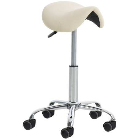 Taburete Con Ruedas Reno Crema