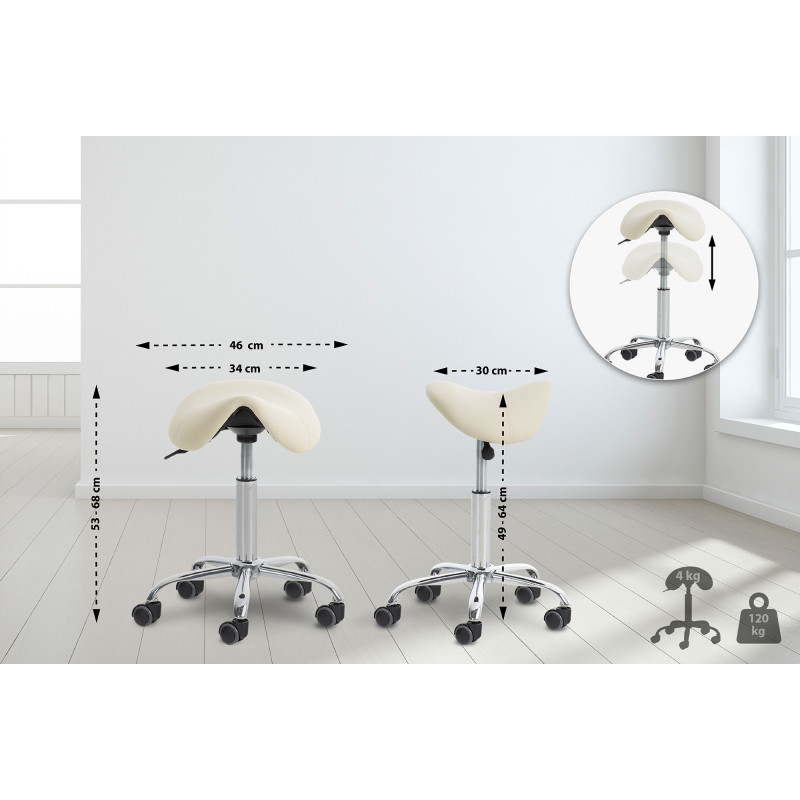 Tabouret de travail crème Reno