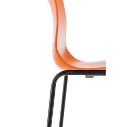 Lot de 2 tabourets de bar en plastique Hoover avec cadre à 4 pieds orange