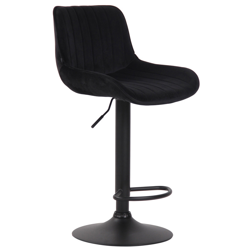 Lot de 2 tabourets de bar Lentini velours noir noir